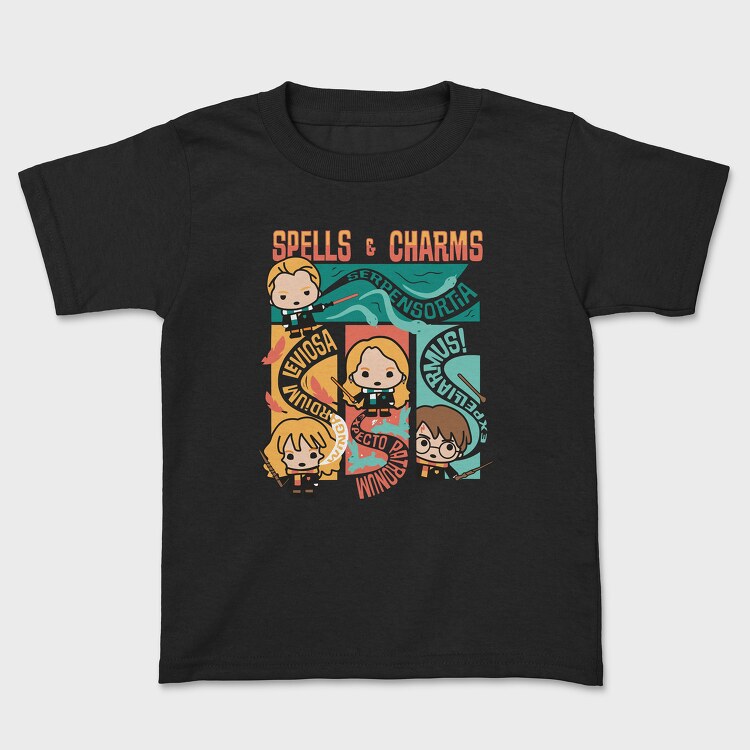 Spells and Charms Harry Potter, Kids' T-Shirt