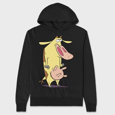 Cartoon Retro Cow and Chicken 2, Унисекс Мъжко Суичър