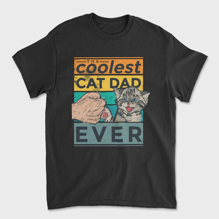 Coolest Cat Dad, Unisex Men's T-Shirt