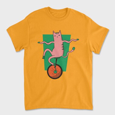 Cat Unicycle, Unisex Men's T-Shirt