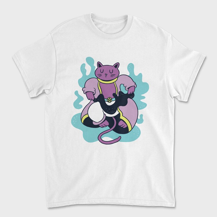 Magician Cat, Unisex Men's T-Shirt
