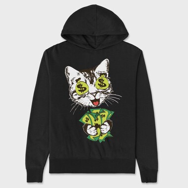 Money Cat, Unisex Men's Hoodie