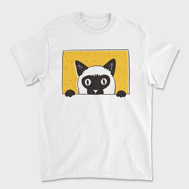 Peeking Cat, Unisex Men's T-Shirt