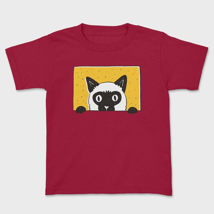 Peeking Cat, Kids' T-Shirt