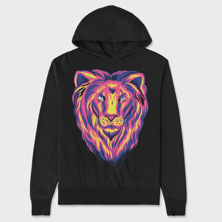 Colorful Lion, Unisex Men's Hoodie