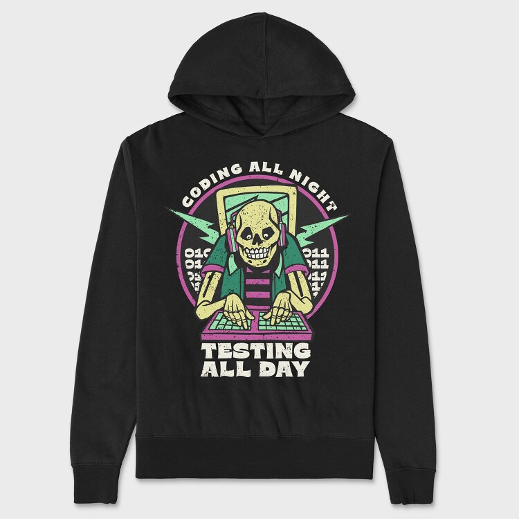 Skeleton Coding, Unisex Men's Hoodie