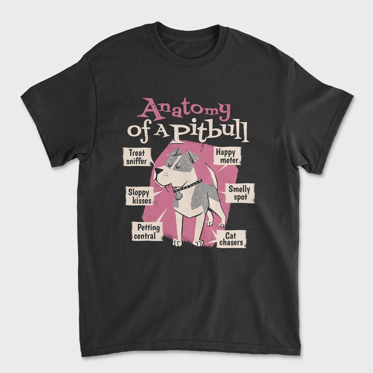 Anatomy of a Pitbull, Unisex Men's T-Shirt