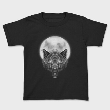 Angry Wolf Moon, Kids' T-Shirt