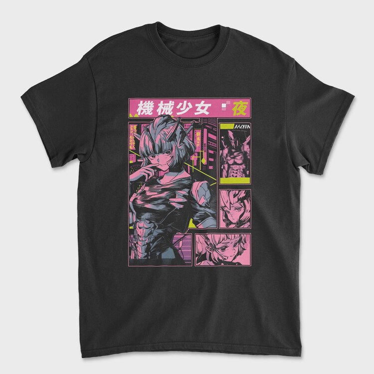 Anime Girl Robot, Unisex Men's T-Shirt