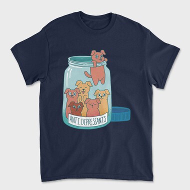 Унисекс Мъжка Тениска, Antidepressants Dogs Jar