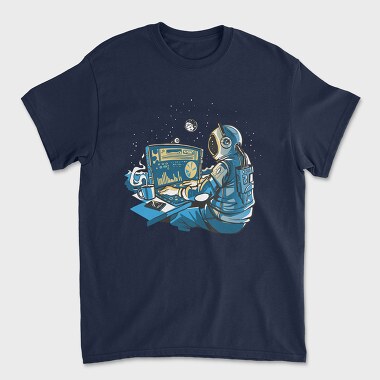 Astronaut Computer, Unisex Men's T-Shirt