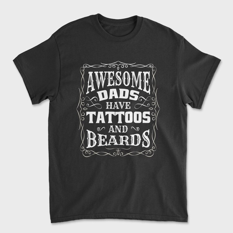 Awesome Dads Tattoos, Unisex Men's T-Shirt
