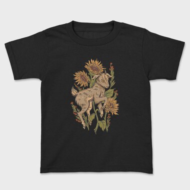 Baby Goat Sunflowers, Kids' T-Shirt