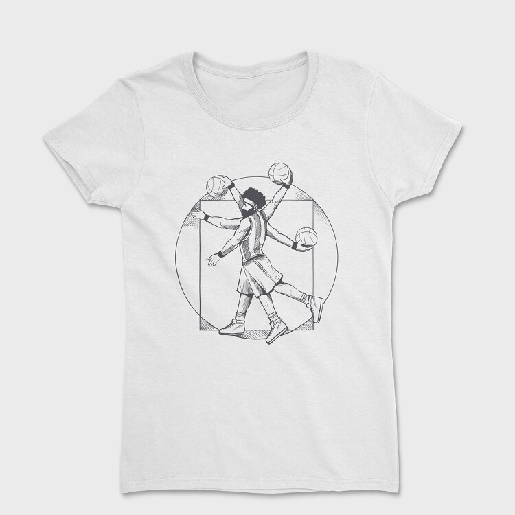 Basketball Vitruvian Man, Women's T-Shirt