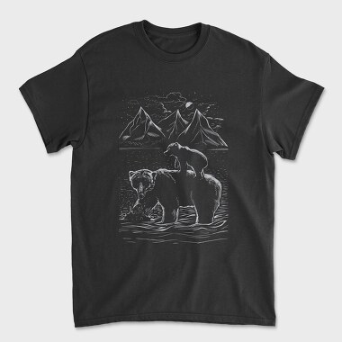 Unisex Men's T-Shirt, Bear Family Lines