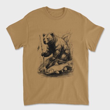Bear Fishing, Unisex Men's T-Shirt