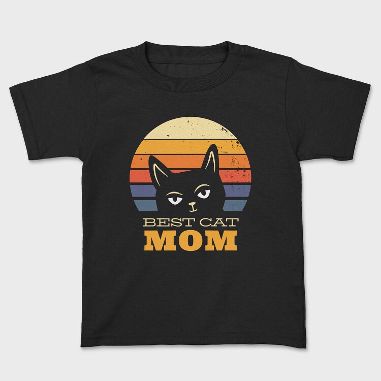 Best Cat Mom Retro, Kids' T-Shirt