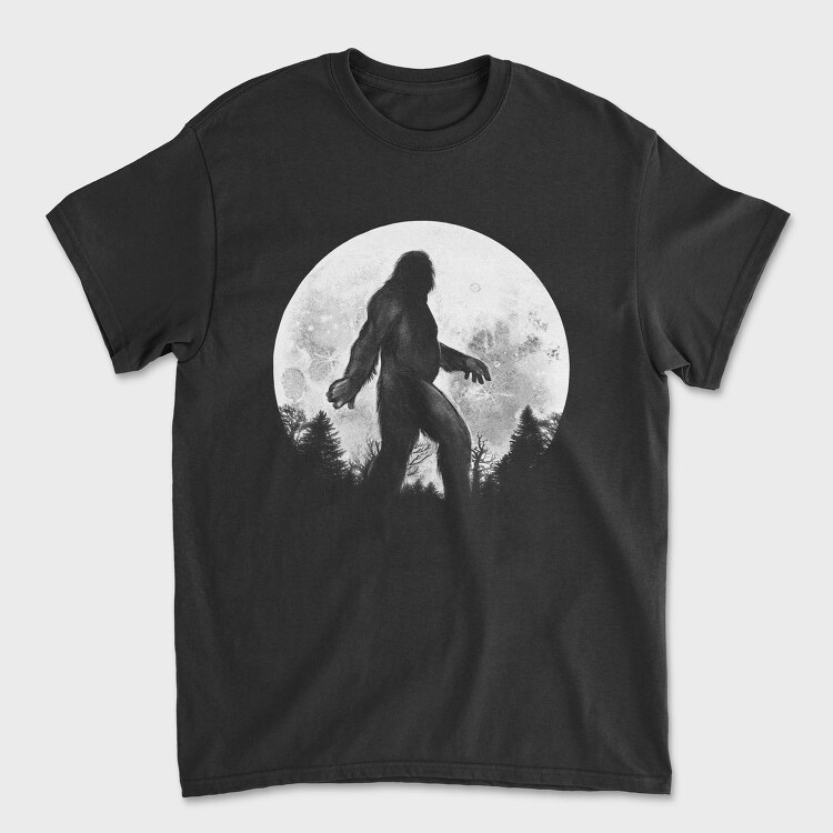 Big Foot Moon Monochrome, Унисекс Мъжка Тениска