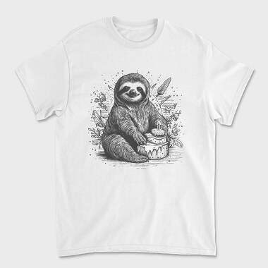 Унисекс Мъжка Тениска, Birthday Sloth