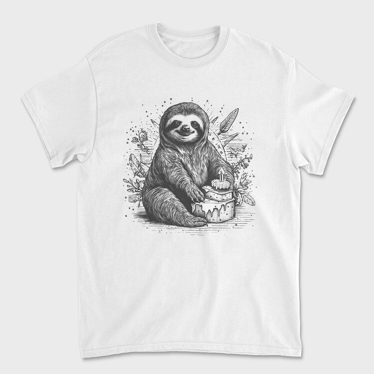 Birthday Sloth, Unisex Men's T-Shirt