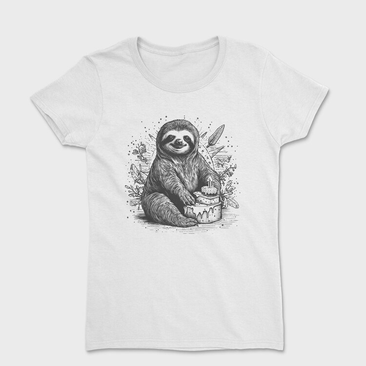 Birthday Sloth, Дамска Тениска
