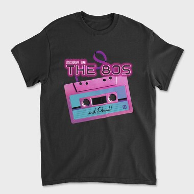 Born in the 80 S Pink Cassette, Unisex Men's T-Shirt