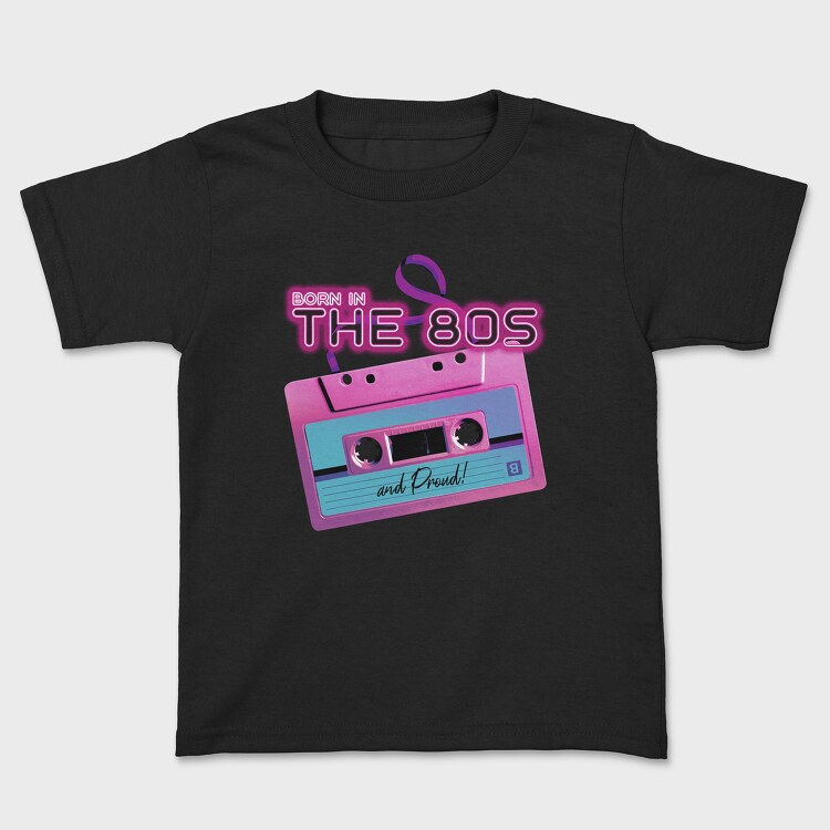 Born in the 80 S Pink Cassette, Kids' T-Shirt