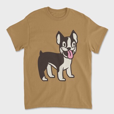 Унисекс Мъжка Тениска, Boston Terrier Cartoon