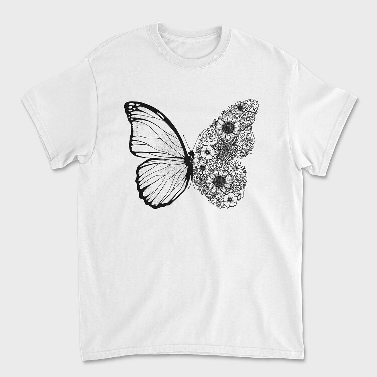 Butterfly Floral Wing, Унисекс Мъжка Тениска