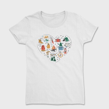 Camping Elements Heart, Women's T-Shirt