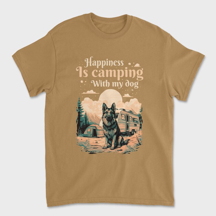 Camping With My Dog, Unisex Men's T-Shirt