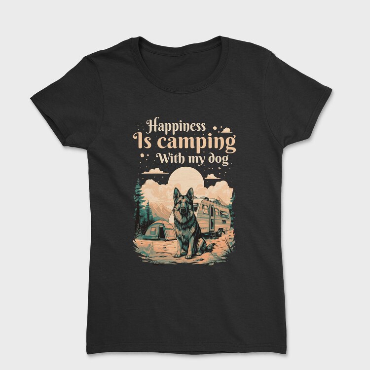 Camping With My Dog, Women's T-Shirt