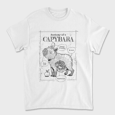 Capybara Anatomy, Unisex Men's T-Shirt