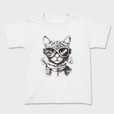 Cat Galsses Draw, Kids' T-Shirt