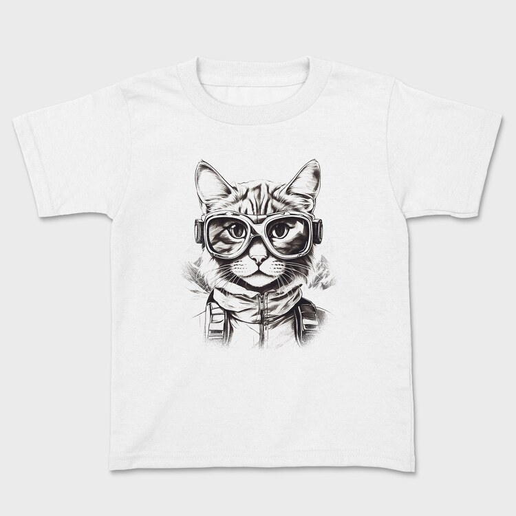Cat Galsses Draw, Kids' T-Shirt