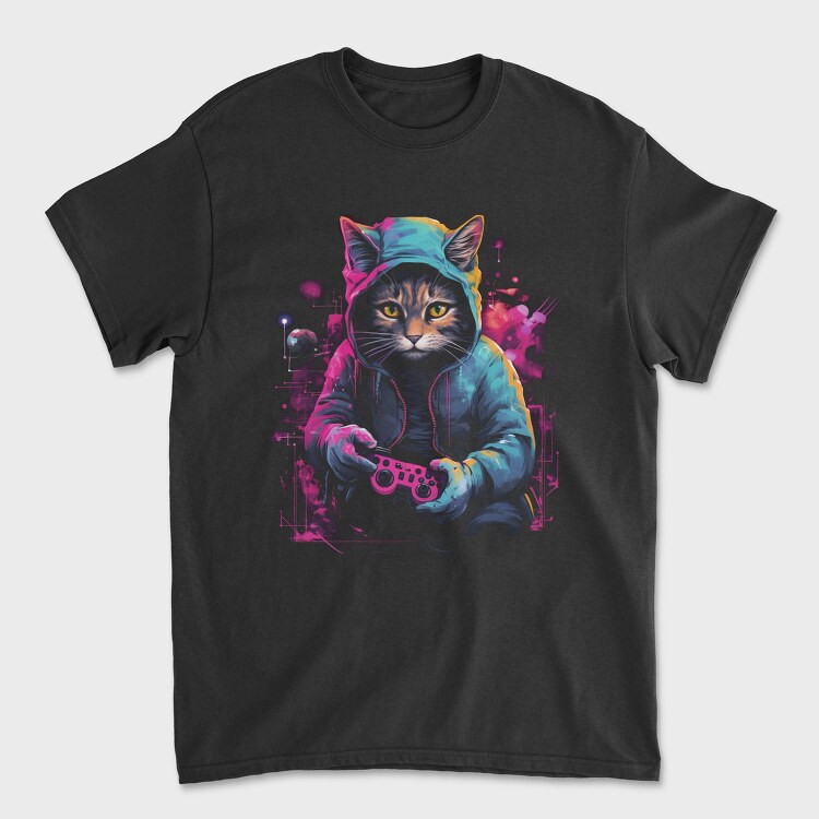 Cat Gaming, Unisex Men's T-Shirt