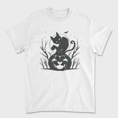 Cat Halloween Monochrome, Unisex Men's T-Shirt