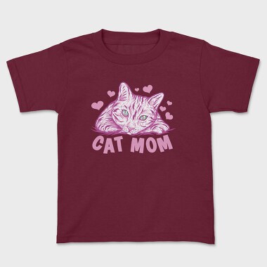 Cat Mom Pink, Kids' T-Shirt