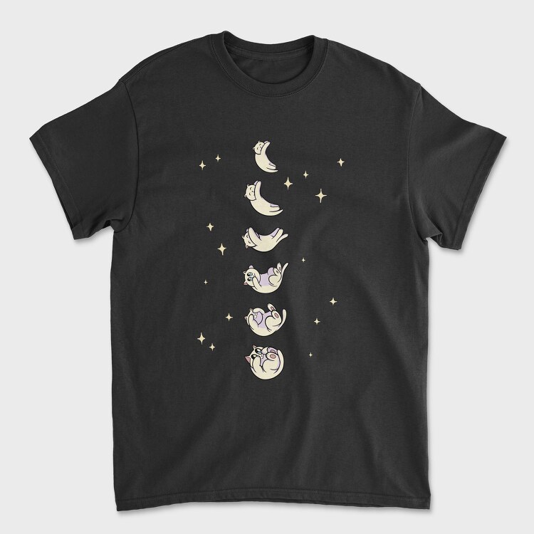 Cat Moon Phases, Unisex Men's T-Shirt