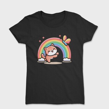 Cat Rainbow Cartoon, Women's T-Shirt