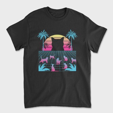 Cat Vaporwave, Unisex Men's T-Shirt