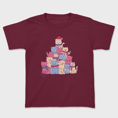Cats Christmas Tree, Kids' T-Shirt