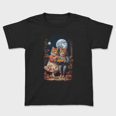 Cats Pizza Cottagecore, Kids' T-Shirt