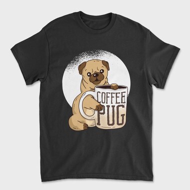 Unisex Men's T-Shirt, Coffee Pug Mug