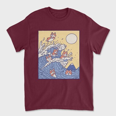 Corgi Big Wave, Unisex Men's T-Shirt