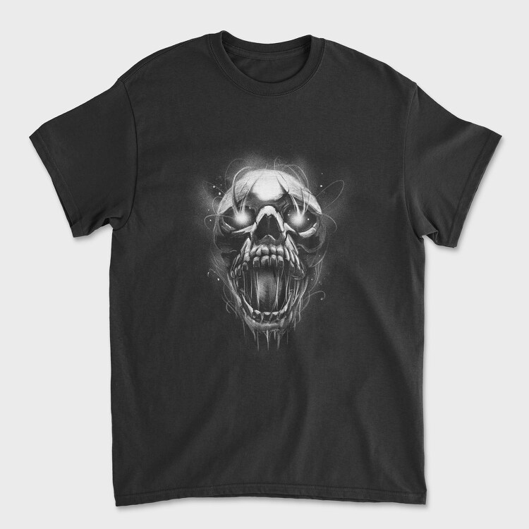 Creepy Skull Light Monochrome, Унисекс Мъжка Тениска
