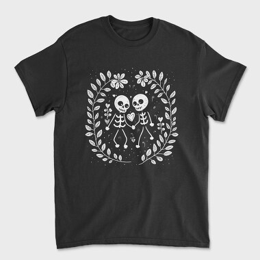 Cute Skeletons in Love, Unisex Men's T-Shirt