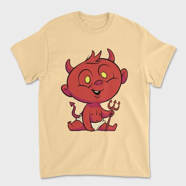 Unisex Men's T-Shirt, Cute Young Devil
