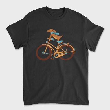 Dachshund Dog Bike, Унисекс Мъжка Тениска