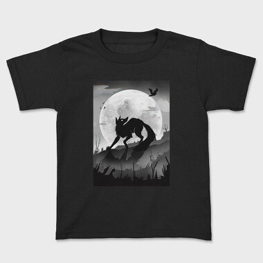 Dark Animals Wolf Silhouette, Детска Тениска